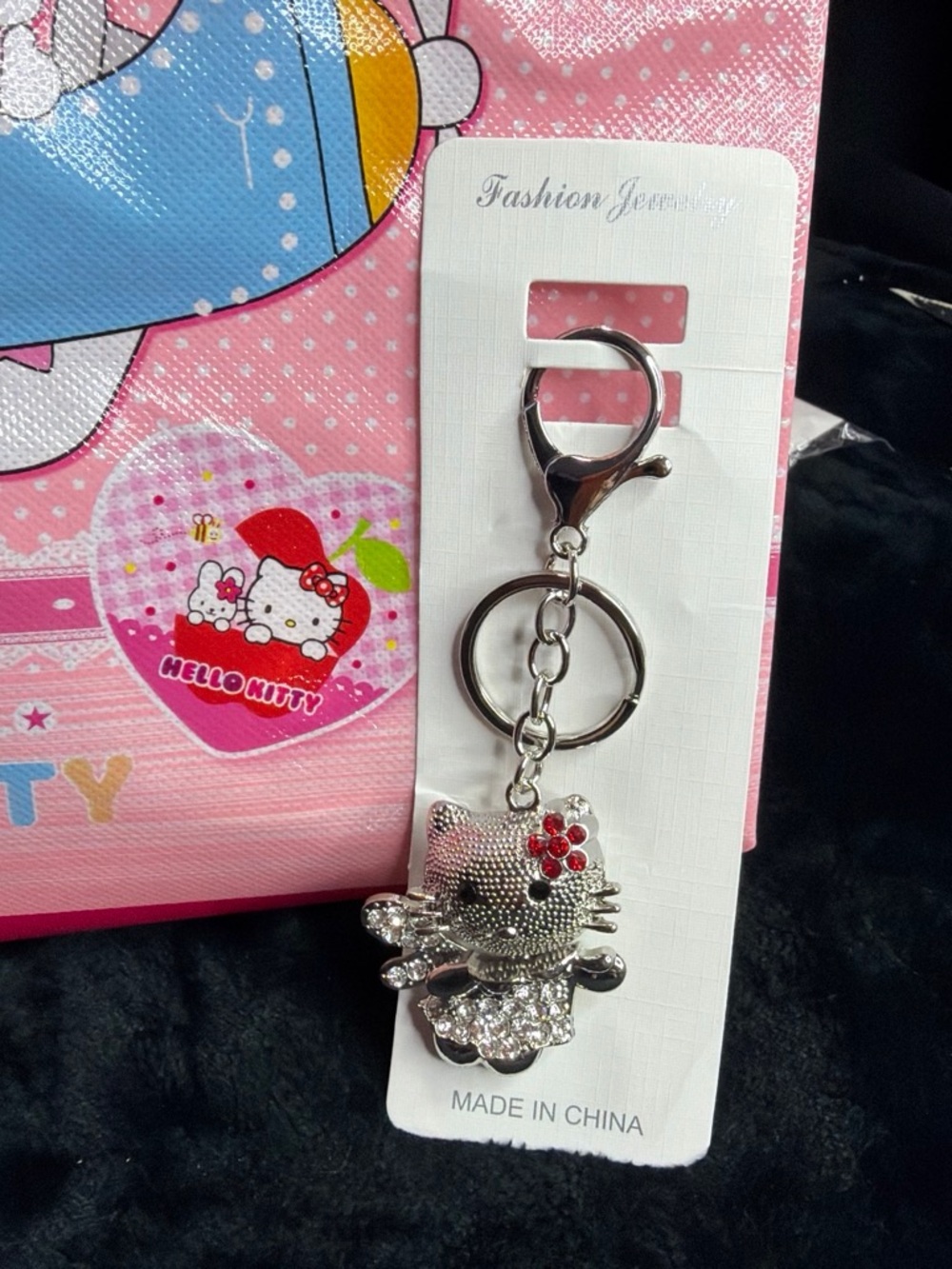Hello Kitty Silver Crystal Keychain - Kids Accessories
